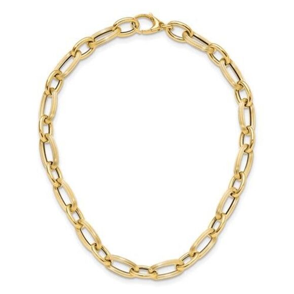 14K Gold Bold and Chunky Oval Link Necklace by Leslie’s Jewelry - Picture 6 of 15
